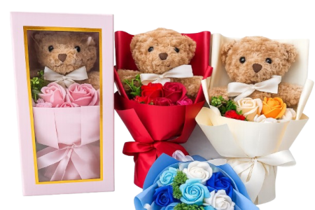teddy bear with rose